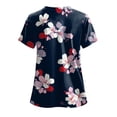 thumbnail image 4 of COMVALUE Scrub Tops Women Short Sleeve Plus Size V Neck Fun Printed Scrubs Top Medical Nursing Uniforms with Pockets (Black, XL), 4 of 9
