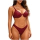 thumbnail image 2 of Trajes de baño Amzcrzy Tankini para mujer, trajes de baño, traje de baño, bikini de mujer de color sólido con tirantes, traje de baño de dos piezas, traje de baño dividido, color vino, 2XL, 2 of 3