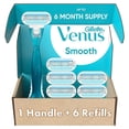 thumbnail image 1 of Gillette Venus Maquinillas de afeitar suaves para mujer, incluye 1 mango, 6 recambios de cuchillas de afeitar, 1 of 7