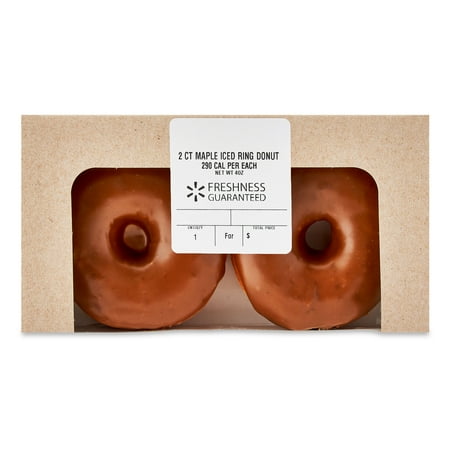 Freshness Guaranteed Regular Maple Iced Ring Donuts, 4 oz, 2 Count