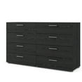 Loft 8 Drawer Double Dresser, Black Woodgrain