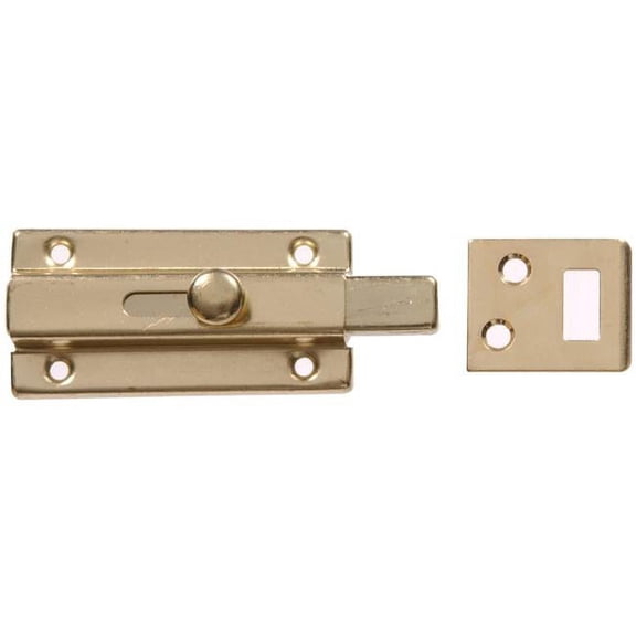 Hillman Group 852046 Carded - Slide Bolt, Brass Plated - 3 in.