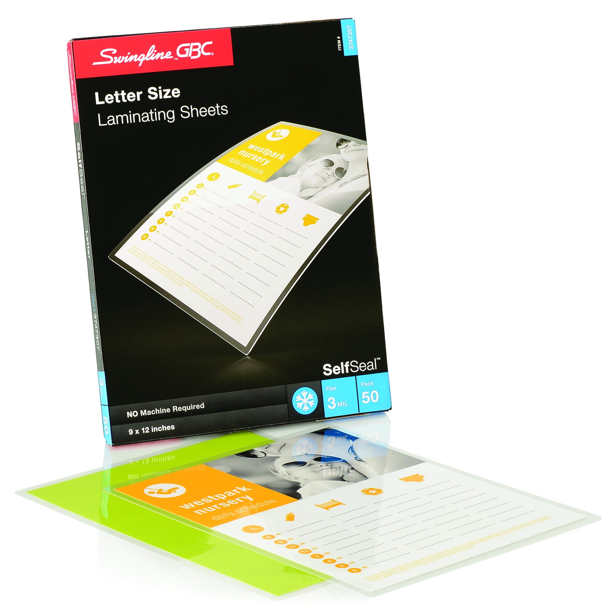 GBC Self Sealing Laminating Sheets, Single-Sided, Letter Size, 3 Mil ...