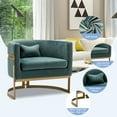 thumbnail image 5 of Apeaka Velvet Barrel Accent Chair, Lake Blue, 24.41" x 24.41" x 31", 5 of 6