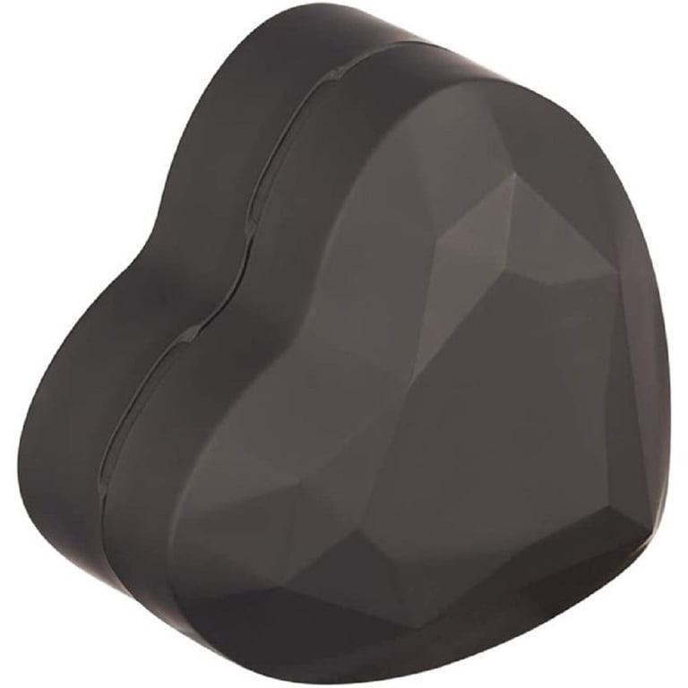 Heart Shaped Ring Box with LED Light, Black Velvet photo 5