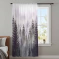 thumbnail image 4 of Green Forest Sheer Curtains 45 Inches Long, Vintage Rustic Pine Trees Nature Landscape Light Filering Curtains, Breathable Simi Curtain Privacy Drapes for Kitchen Bathroom Small Window Treatment, 4 of 9