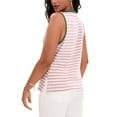 thumbnail image 3 of ATHLECHIC Women's Tank Top Striped Color Block Side Slits Crew Neck Summer Sleeveless Tops S Pink Green, 3 of 5