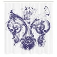 thumbnail image 3 of Ambesonne Fleur De Lis Shower Curtain, Grunge Lily Flag, 69"Wx70"L, Purple White, 3 of 5