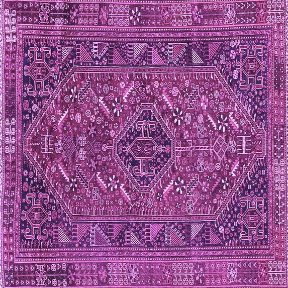 Ahgly Company Indoor Square Persian Purple Traditional Area Rugs, 3' Square