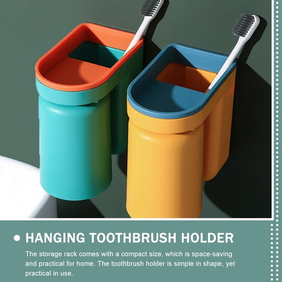 WHAMVOX  4 Pcs Bathroom Holders Dispenser with Cups Toothbrush Travel Child