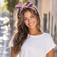 thumbnail image 4 of American Flag Bow Headband, USA Star Stripes Knotted Hair Band for 4th of July Independence Day Patriotic Party Women Accessories, 4 of 6