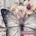 thumbnail image 3 of Brown Floral Bible Verse Quotes Wood Shower Curtain, Tan Rustic Flowers Butterfly Shower Curtains for Chic Vintage Bathroom Decor, Modern Christian Scripture Shower Curtain, 72x72 Inch, 3 of 5