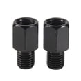 thumbnail image 1 of 2 PCS motorcycle MIRROR ADAPTORS CONVERTS CLOCKWISE 8MM TO 10MM BLACK, 1 of 5