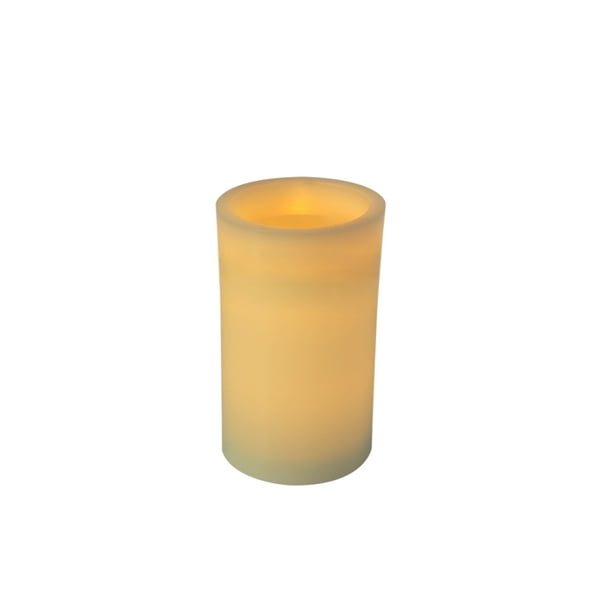 Mainstays 3x6 Inch Flameless LED Pillar Candle, Ivory Color, No Scent
