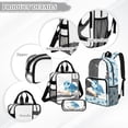 thumbnail image 3 of ZUXONGSY Sea Turtle Starfish Print Clear Backpack 3 Piece Set for School, Transparent Bookbag with Mesh Pockets, Lightweight Clear Backpack for Student Daily Use, 3 of 5