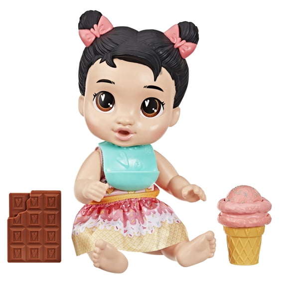 Baby Alive Sweet Snacks Katie Kat, Black Hair Baby Doll, Toys for Girls & Boys 3