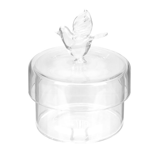 NUOLUX Mini Cake Plate with Lid Glass Cake Stand Candy Holder Dessert