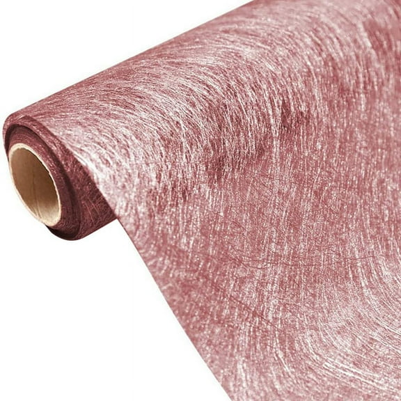 Rose Gold Table Runner Metallic Fiber Non-Woven Fabric for Wedding Table Decoration Gift Floral Wrapping,30cmx10M