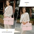 thumbnail image 6 of Mosiso Laptop Bag for Women, 15 15.6 16 inch Laptop Shoulder Bag Computer Messenger Bag for MacBook HP Dell Lenovo Asus Razer Notebook, Pink, 6 of 7