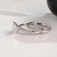 thumbnail image 5 of vylahjewellery Wonderful Princess Cut Bridal Wedding Ring Set V Prong Anniversary Ring for Her 925 Sterling Silver Proposal Pave Band Moissanite Diamond Engagement Rings, 5 of 9