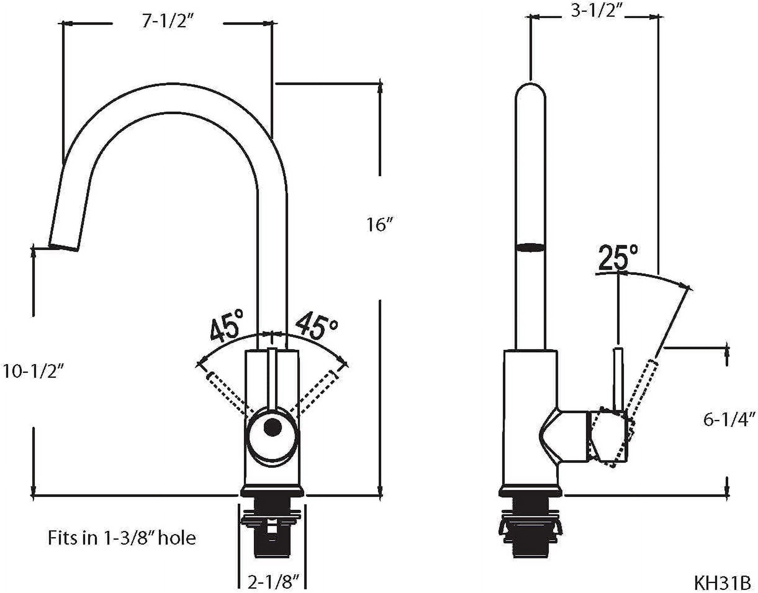 Westbrass KH31B-62 HotMaster 3 in 1 Single Handle Dual Waterway Kitchen Faucet, Matte Black