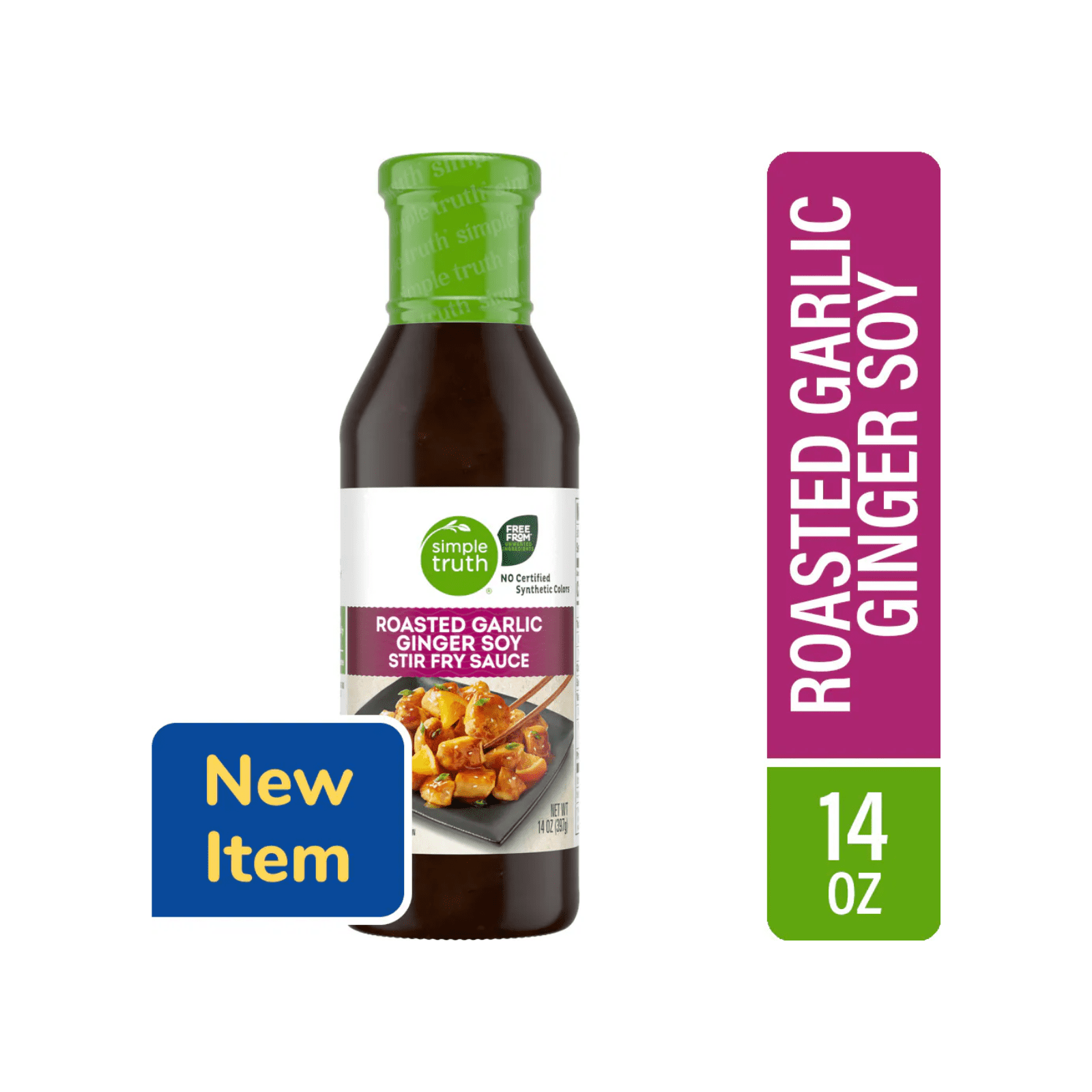 Simple Truth Roasted Garlic Ginger Soy Stir Fry Sauce, 14 oz , 2 Pack + Bonus