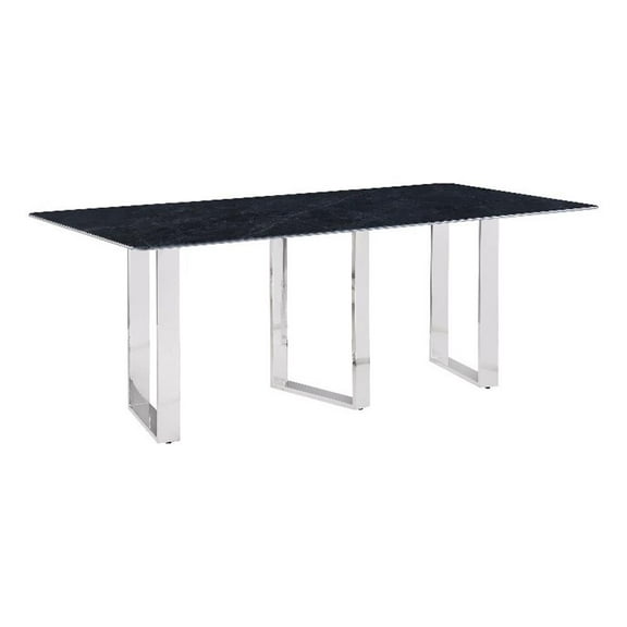 Desden 79-inch Rectangular Sintered Stone Dining Table Grey