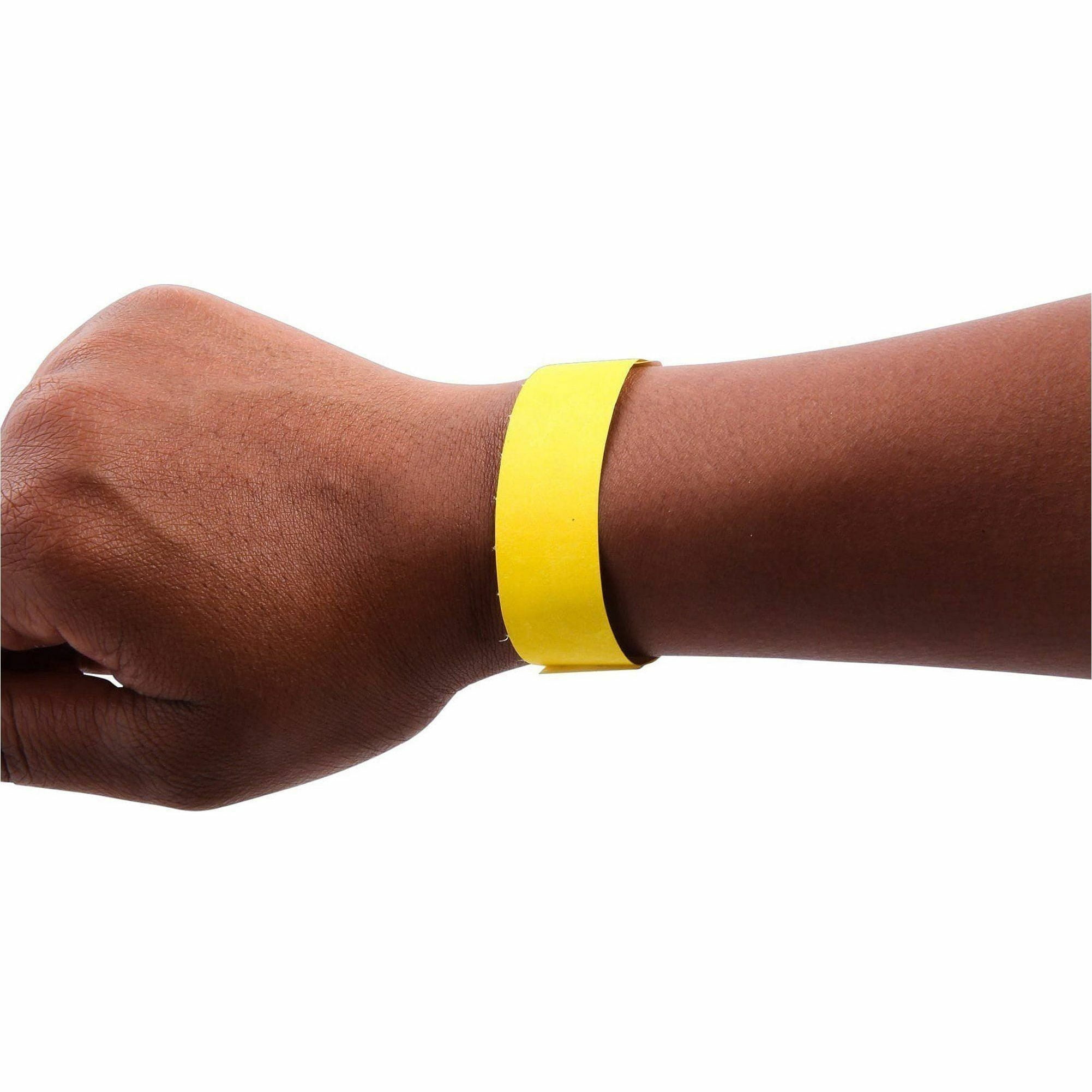SICURIX Sequentially Numbered Security Wristbands, 3/4", Yellow Pack of 100