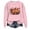 Pink, variant on Gunia Pumpkin Halloween Sweatshirt Women Unisex Graphic Print Long Sleeve Hoodless Crewneck Sweatshirt Casual Pullover Tops Fashion Streetwear Fall Trendy Clothes Grey S-2Xl
