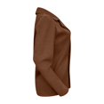 thumbnail image 6 of Clearance! Ogiraw Blazers For Women Business Casual Women's Lapel Button Knitted Patchwork Sleeve Casual Coat Cropped Double Breasted Suit Sweater For Women Women'S Blazers & Suit Jackets Brown, 6 of 7