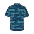 thumbnail image 3 of Daiia Turtles and Waves Hawaiian Shirt for Men Gentle Cotton Regular Short Sleeve Casual-Large, 3 of 9