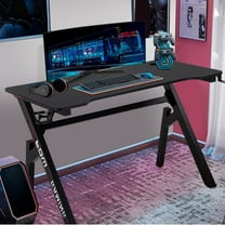 FDW Computer Desk Gaming Desk 47.2 inches PC Large Modern with Headphone Hook,Red