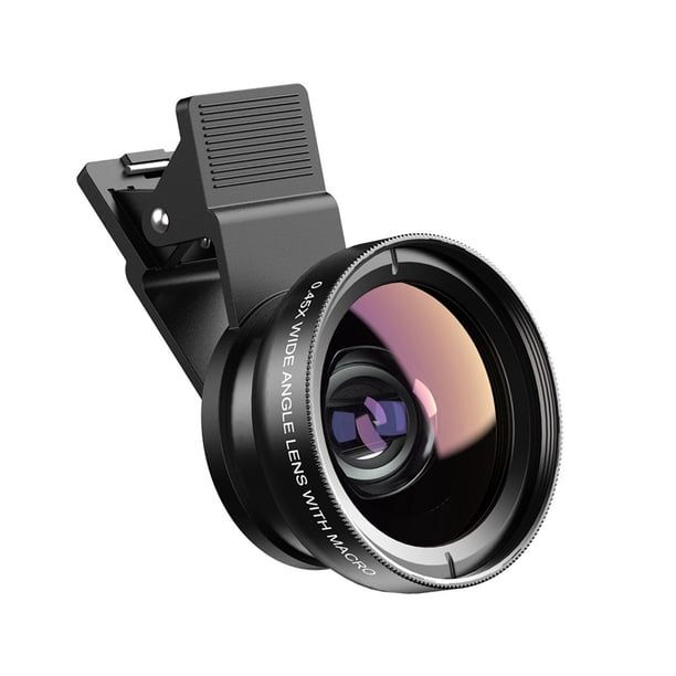Pisexur Electrónica para Hombres 2 en 1 Lente Universal Clip 37mm Lente para Teléfono Móvil 0.45x 49uv Lente Súper Gran Angular + Macro HD Electrónica para Niños, Organizador de Electrónica