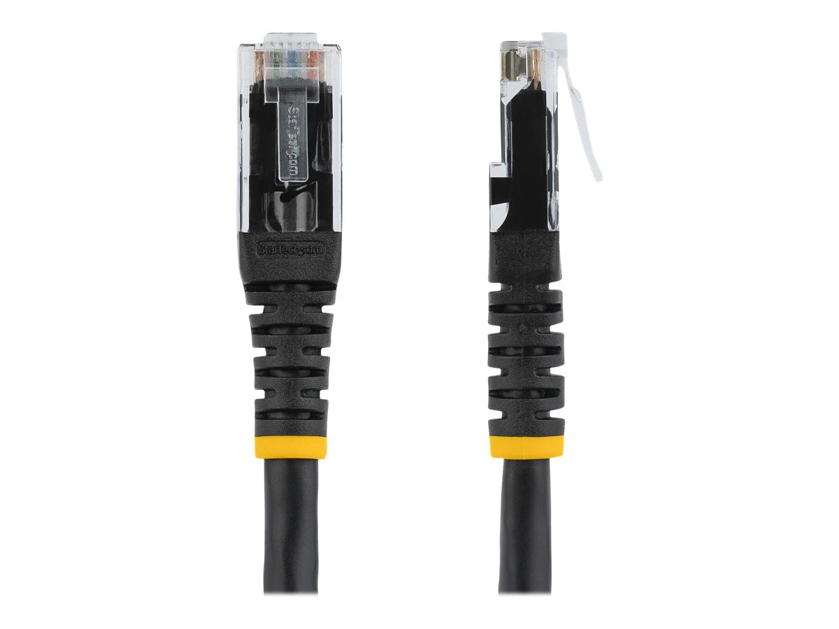 StarTech 25ft CAT6 Ethernet Cable - Black CAT 6 Gigabit Ethernet Wire -250Mhz 100W PoE RJ45 UTP Molded Network Patch Cord with Strain Relief (C6PATCH25BK)