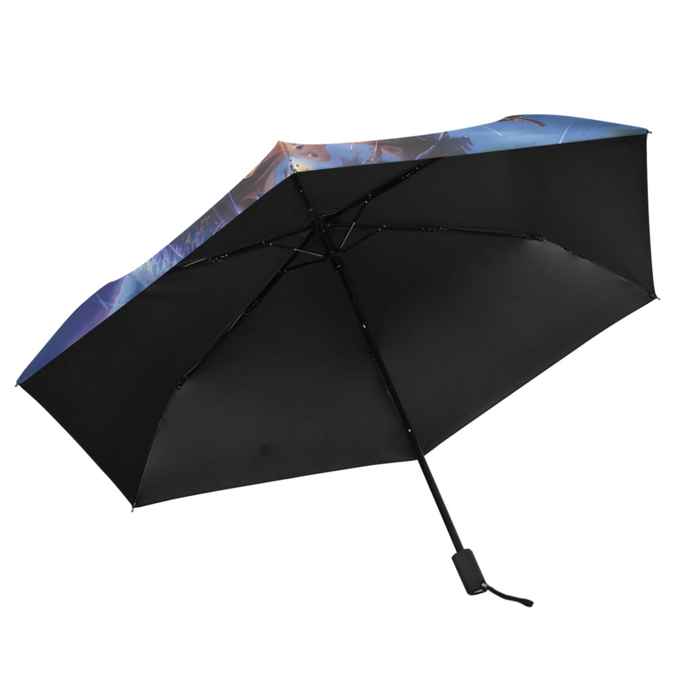 Compact Sun Umbrella Windproof Travel Umbrellas for Rain Strong Portable UV Protection Fierce Dinosaurs in Thunderstorm