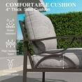 thumbnail image 3 of Outdoor Patio Furniture Set, 4 Piece Patio Conversation Set with Coffee Table, Metal Furniture Set for Porch Backyard Garden, Grey, 3 of 7