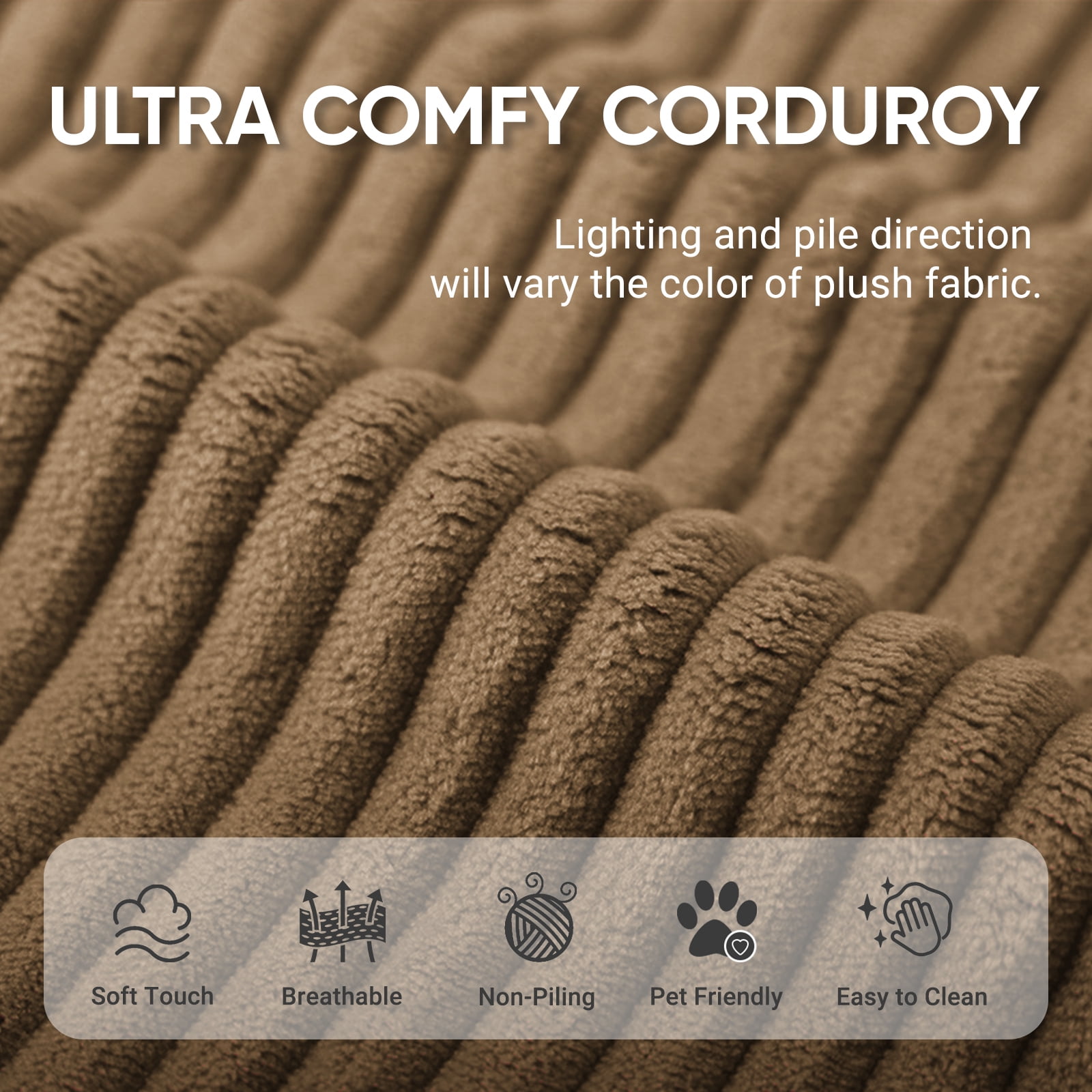 Alvantor Bean Bag Chair, Armless Lazy Sofa with Memory Foam and Soft Corduroy for Living Room Bedroom Reading Gaming