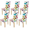 thumbnail image 1 of RYLABLUE Housse de Chaise Extensible Rétro Teckel Chiot Protecteur de Siège pour Salle à Manger Hôtel Mariage Lot de 6, 1 of 5