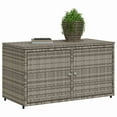 thumbnail image 2 of vidaXL Garden Storage Cabinet Grey 110x55x60.5 cm Poly Rattan, 2 of 5