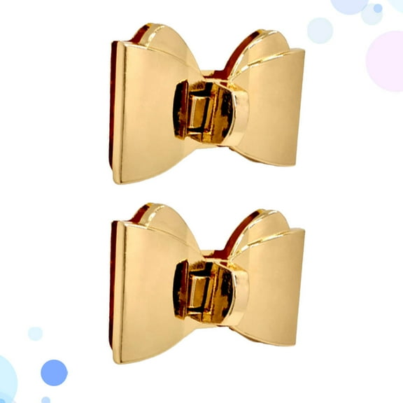 WEAVILUX Purse Twisting Turn Locks Leathercraft Accessories Golden 2Pcs 2.4x1.5x0.4In