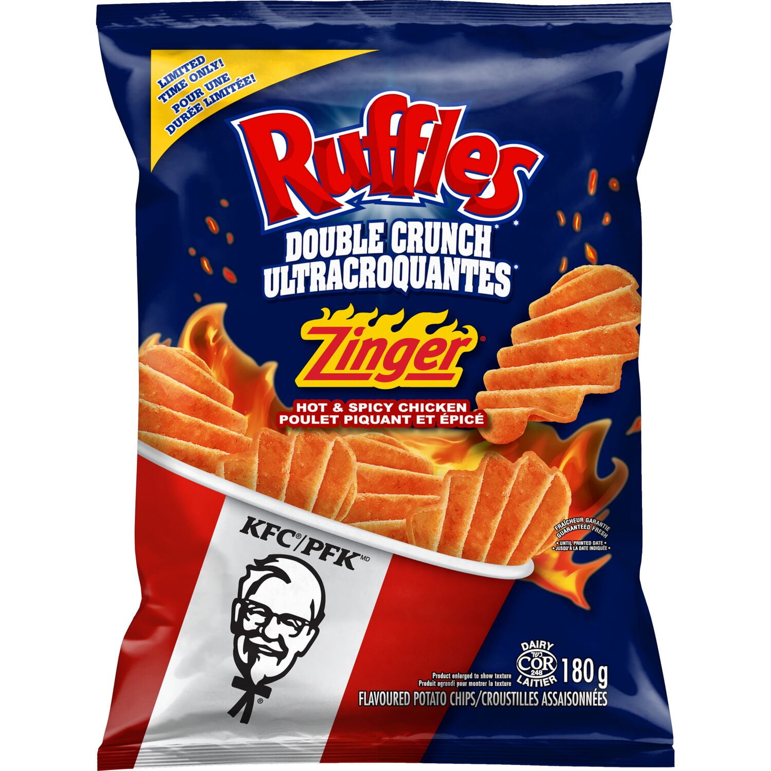 Ruffles Double Crunch KFC Zinger Hot & Spicy Chicken Flavoured Potato Chips