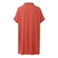 thumbnail image 5 of Womens Button Down Shirt Dress Summer Linen Dress V Neck Mini Dress Casual Short Sleeve Loose Tunic Dresses below The Knee Dresses Casual Tan Dress Cute Beach Outfits for Women Business Casual Dresses, 5 of 8