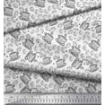 thumbnail image 3 of Soimoi White Cotton Voile Fabric Coffee Food Decor Fabric Printed Yard 42 Inch Wide, 3 of 3