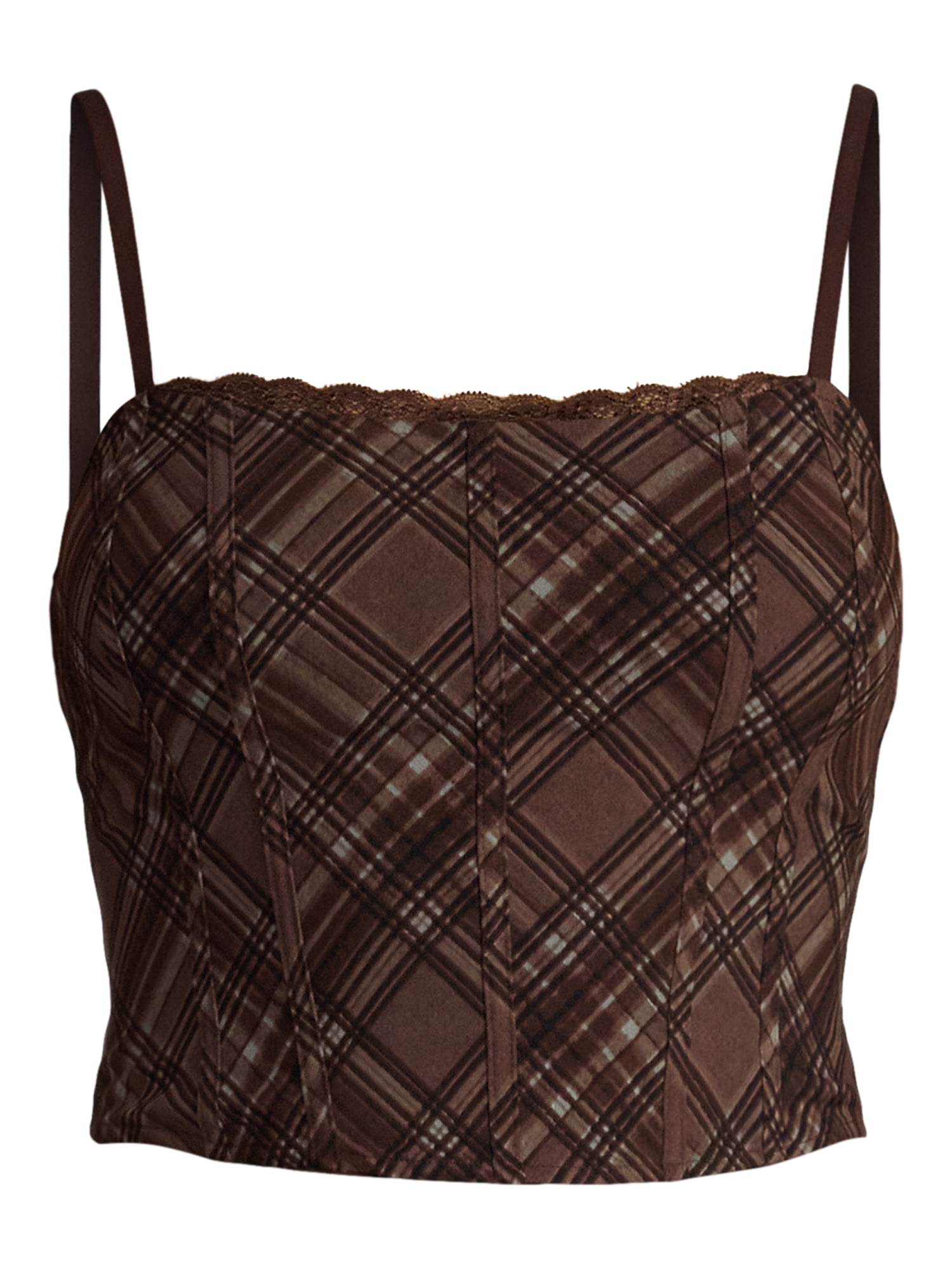 Madden NYC Women’s Plaid Corset Top, Sizes XXS-2XL