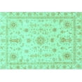 thumbnail image 1 of Ahgly Company Machine Washable Indoor Rectangle Oriental Turquoise Blue Traditional Area Rugs, 8' x 12', 1 of 4