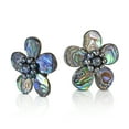 thumbnail image 2 of Magnificent Rainbow Abalone Shell Flower Clip On Earrings, 2 of 6