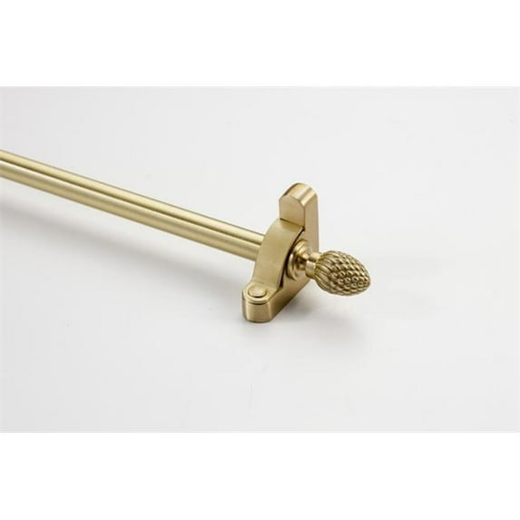 Zoroufy 01801-03854 48 in. Heritage Smooth Tubular Stair Rod Set Regular Brackets Pineapple Finial in Brushed Brass
