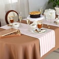 thumbnail image 6 of Table Runner 72 Inches Long for Kitchen Dining, Pink Striped Dresser Scarf Farmhouse, Dining Table Decorations for Wedding/Parties, Modern Farmhouse Pink White Stripes 16 x 72 In, 6 of 9