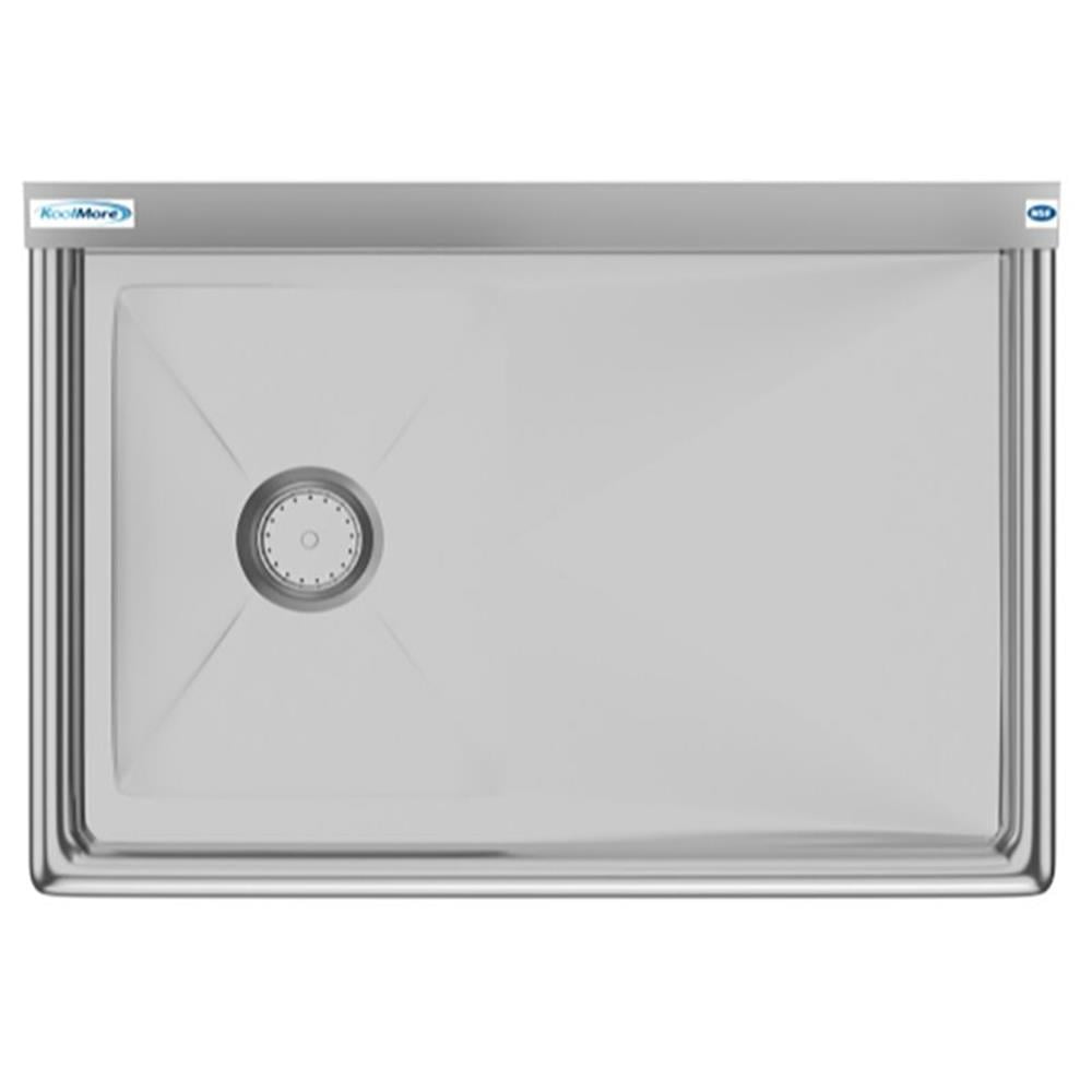 Koolmore SA121610-16R3 1 Compartment Stainless Steel Commercial Kitchen Prep & Utility Sink With Drainboard - Bowl Size 12" X 16" X 10"