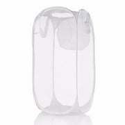 White Hampers Wideskall Foldable Pop Up Laundry Basket Hamper Washing Clothes Bag Bin Mesh Storage White